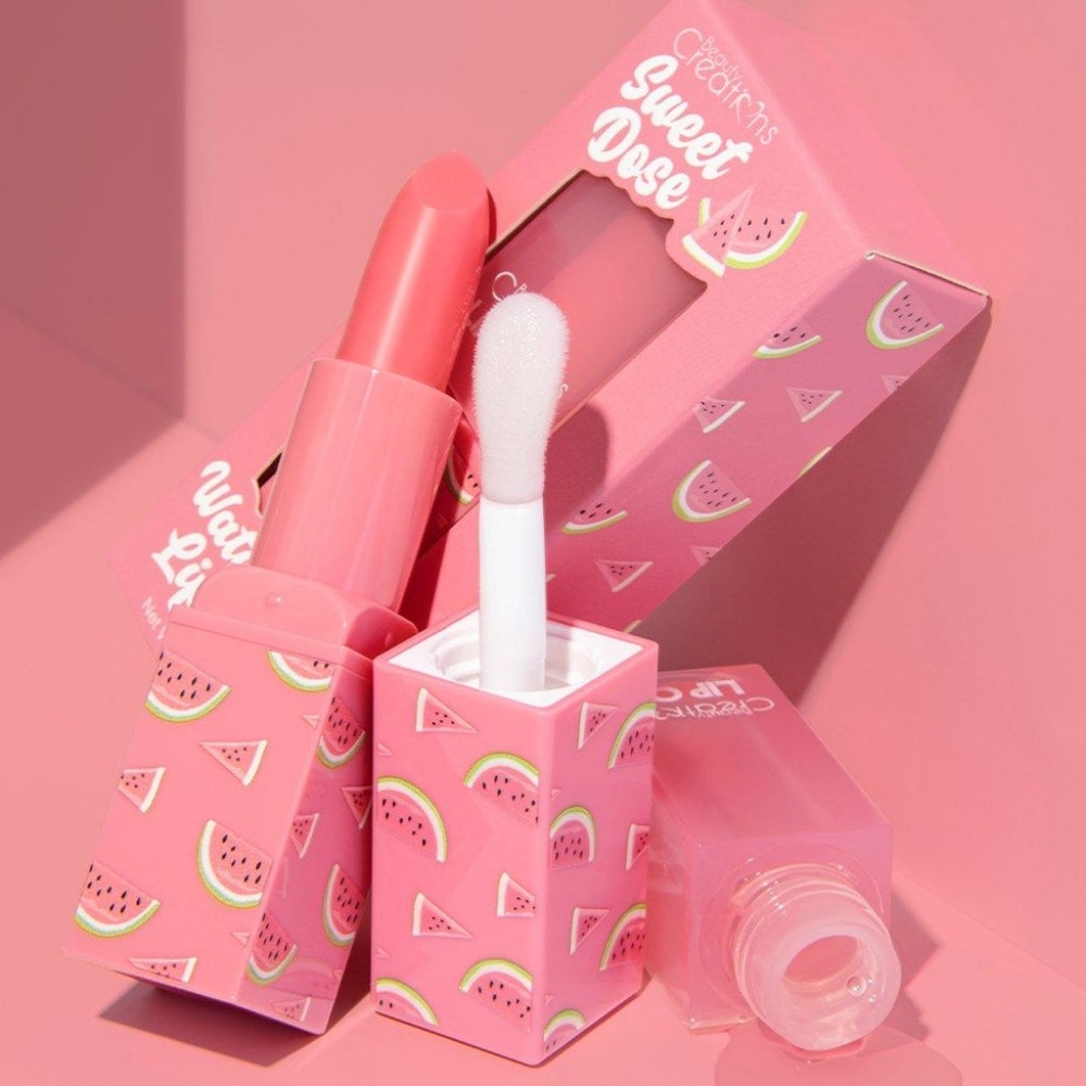 Beauty Creations Sweet Dose Lip Care Duo Watermelon Lip Scrub/Lip Oil NWT Sealed